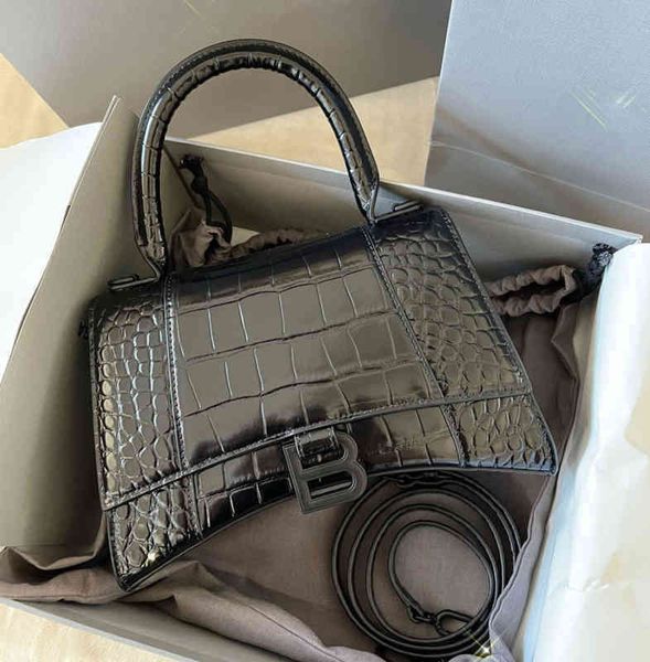 

designer luxury b bags fashion balencaigass'ss women handbags same 2022 b family crocodile hourglass female character leather