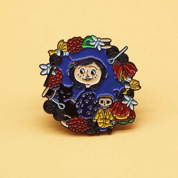 

terror anime enamel pins gothic halloween cartoon metal brooch backpack hat bag decorate badges send friend fans boutique gift, Blue