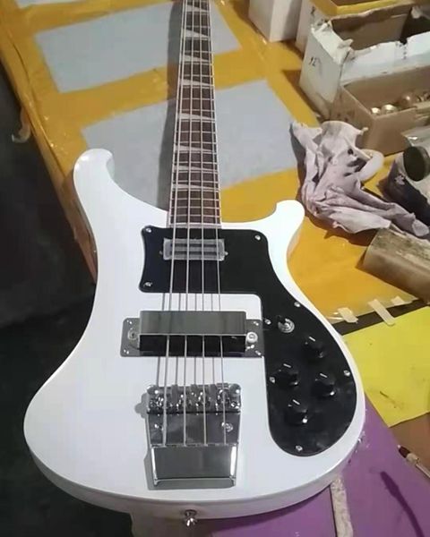 

china oem factory rickenback 4003 white electric bass guitar with double output