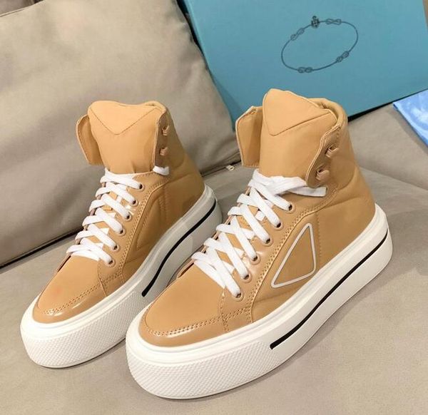 

summer luxury women's high-casual shoes thick-soled lace-up canvas shoes three-layer designer nylon dress rubber-soled soft leather out, Black