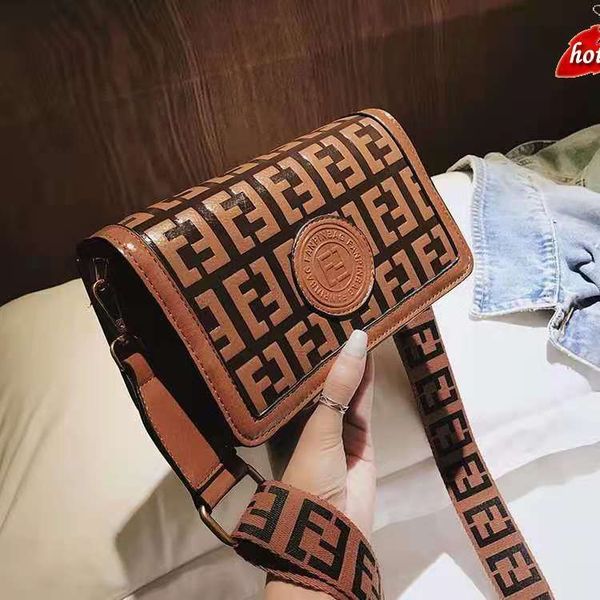 

factory online export designer brand bag handbag women's 2022 new fashion double-layer texture single shoulder small wide belt msenger