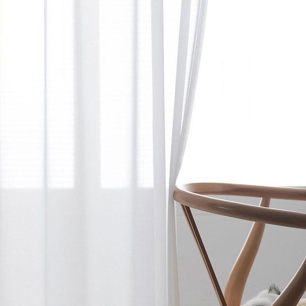 Tende per tende Tende trasparenti bianche solide resistenti ai graffi Decorazioni per la casa giapponesi Tulle Finestra Soggiorno One Panels 2022-2Curtain