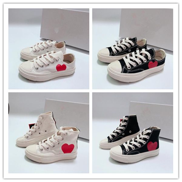 

2021 kids big eyes play chuck 70 canvas shoes multi heart 70s hi classic name skateboard trainers casual sport sneakers 23-35286m, Black
