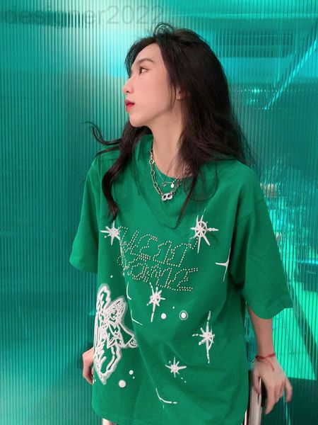 

women's t-shirt designer we11 22ss early spring drill letter short sleeve 2a5d, White