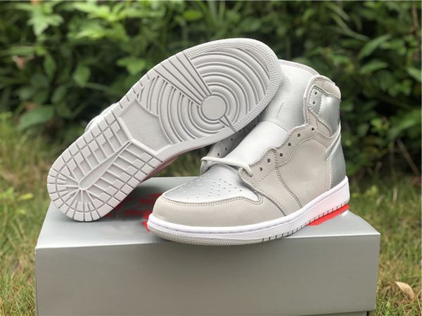 

shoes genuine jumpman 1 couple gray silver matching 36---47.5