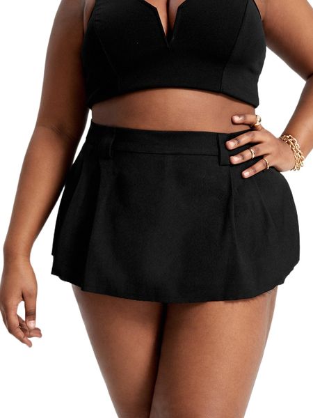 

sxy plus raw trim skort j9vd#, Black