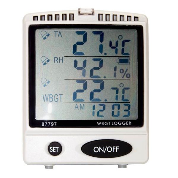 

az87797 deskheat stress wbgt sd card data logger humidity temperature recorder