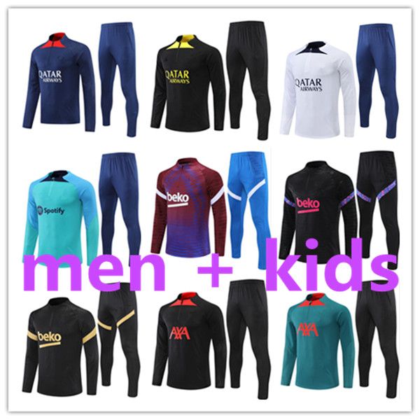 

barcelone barcellona barcelona camiseta retro 22 23 jerseys tracksuit training survetement chandal kit 2023 football men and kids kid, Black