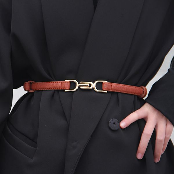 

luxurys thin dress with small trim at the waist belt accessory decoration vintage women desingers adjustable slim lady waitand decoration ve, Black;brown