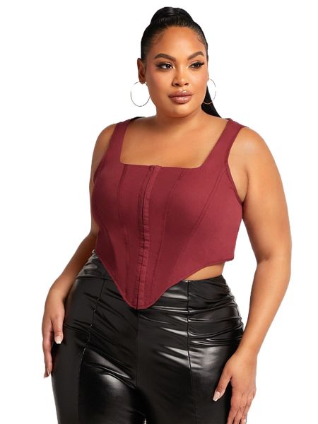 

sxy plus curved hem tank f4k7#, Black