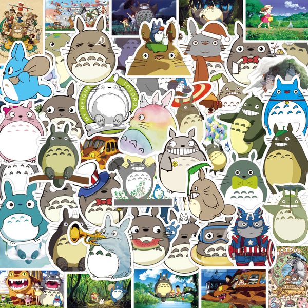 50 adet Karışık Araba Çıkartmaları Komşum Totoro Dizüstü Kask Kaykay Çıkartmalar Ped Bisiklet Bisiklet Motosiklet PS4 Telefon Dizüstü Çıkartması Pvc