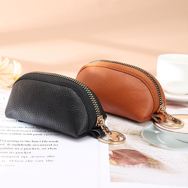 

dhl50pcs coin purses women pu oval shaped zipper short wallet mix color, Red;black