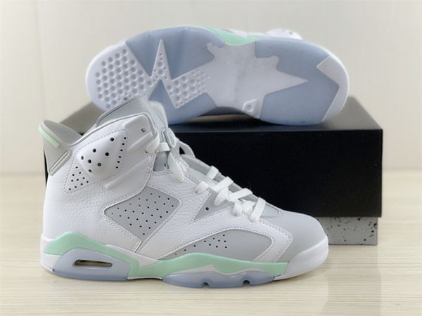 

shoes mens jumpman 6 vi 6s mint foam shoe sports sneakers color light grey/white/mint green colorways size 36-47.5, White;red