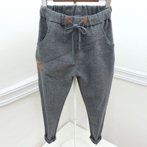 

plus size 5xl warm thicken harem pant loose pantalon femme autumn winter trouser sweatpants high waist pants z29 y200418, Black;white