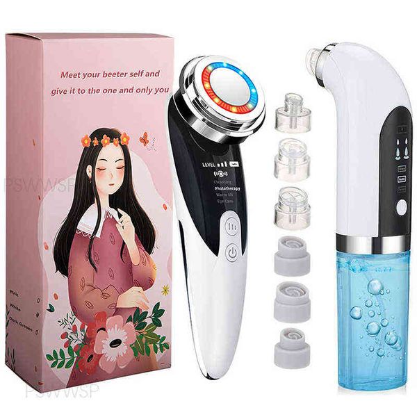 

face massager led radio frequency rf lift device wrinkle removal skin tightening deep cleaning blackhead remover tools 220520