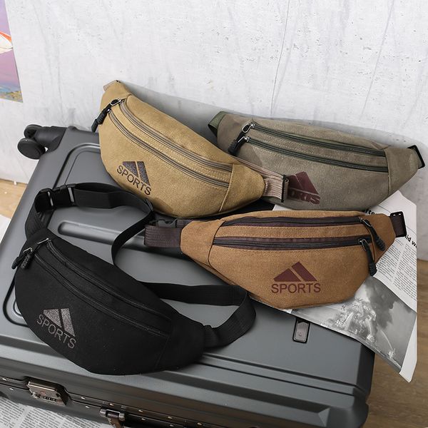 

designer canvas waist bag for men 2022 fashion purses crossbody chest belt bag boy fanny pack luxury brand bag korean waist pack