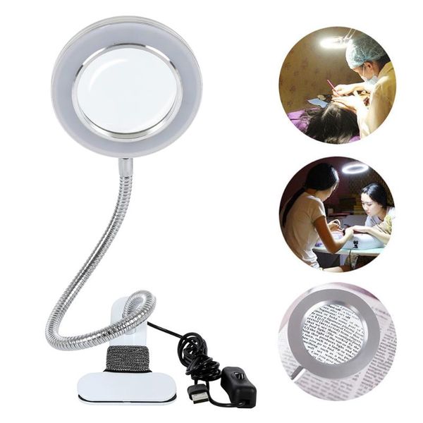 Tischlampen Lupe Schreibtischlampe Make-up-Illuminator-Ausrüstung Beauty Nail Tattoo Tragbare Lupe LED-Augenschutz-Leselichttisch