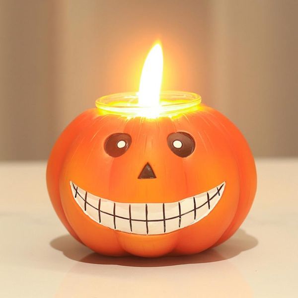 Titulares de vela Halloween Vampire Face Pumpkin Candlestick Table Top Decoration Home Ornament Party Decor SuppliesCandle