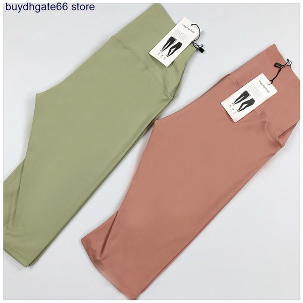 

2022 align fashion yoga brand lu's women's pants thin shark skin capris high waist spring summer sports fitness, Black;white