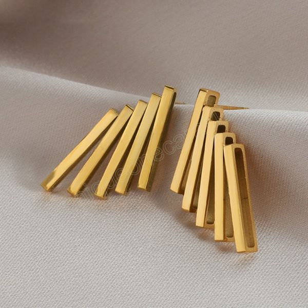 

geometric irregular multi-layer metal dangle earrings for women's fashion jewelry, Silver