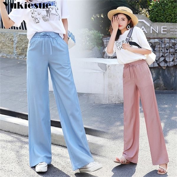 

streetwear summer cotton linen women s pants female high waist wide leg pants capris for women trousers woman plus size 210412, Black;white