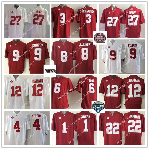 

6 blake sims jersey 8 julio jones 9 amari cooper 12 joe namath 22 mark ingram 1 nick saban 13 tua tagovailoa alabama jerseys 27 derrick henr, Black