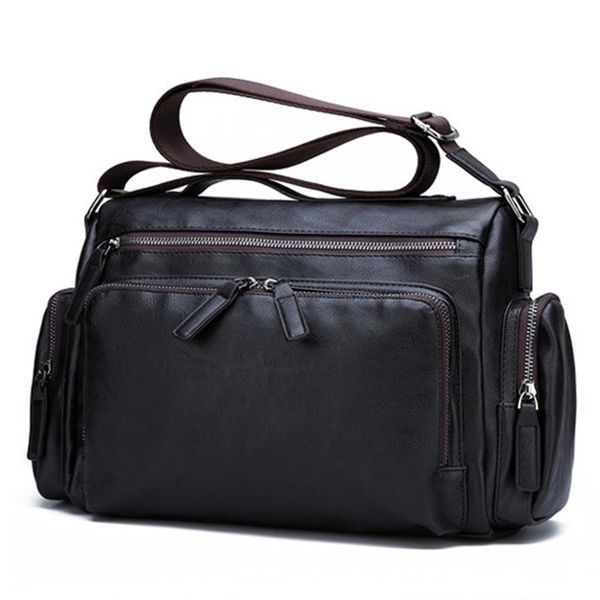 

2021 new briefcase business men shoulder bag leisure mens bag retro leather shoulder bag crossbody bags men black brown 210302