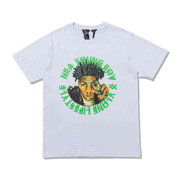 

tide summer brand big v character letter printing hip hop men and women lovers casual round neck short sleeve t-shirt, White;black