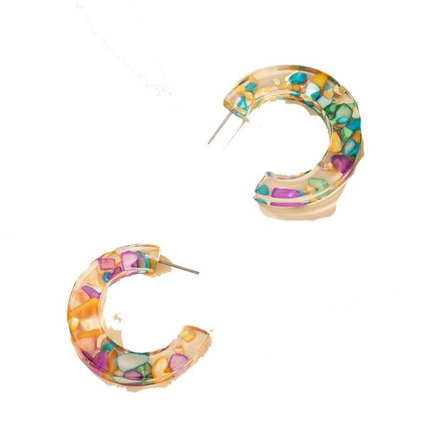 Ciondola il lampadario Orecchini colorati in acrilico trasparente per le donne 2021 C Lettera Geometrica Accessori per gioielli da festa Pendient regalo