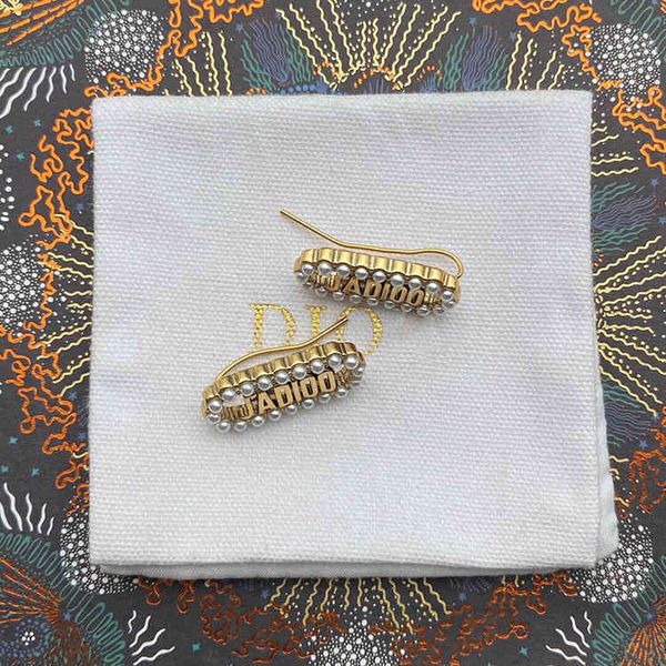 

pearl alphabet red live broadcast with goods the style recommended female earrings, Black