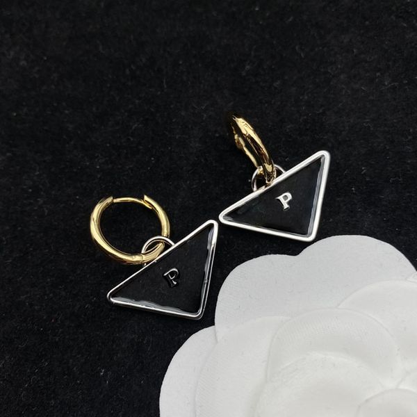 

fashion designer earring triangle letter luxury earrings for man and woman party wedding lovers gift engagement jewelry with logo and box, Silver