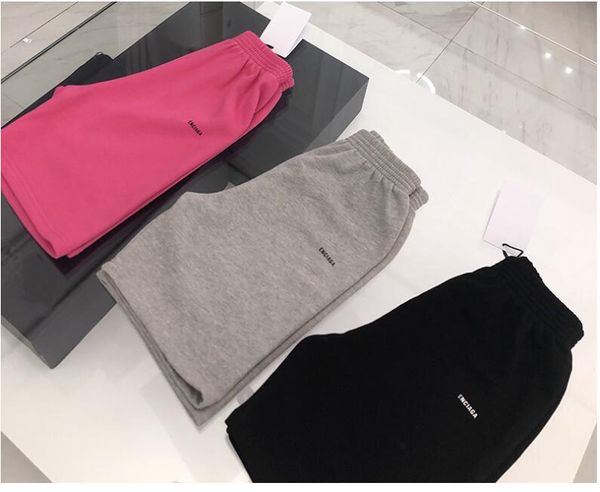 Primavera Estate Età 1-11T Bambino Nero Grigio Rosa Pantaloncini Bambini Lettere Ricamo Modello Pantaloni Bambini 100% cotone Abbigliamento traspirante