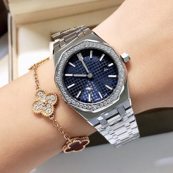 

women watch quartz movement watches 33mm lady business wristwatch designer wristwatches montre de luxe, Slivery;brown