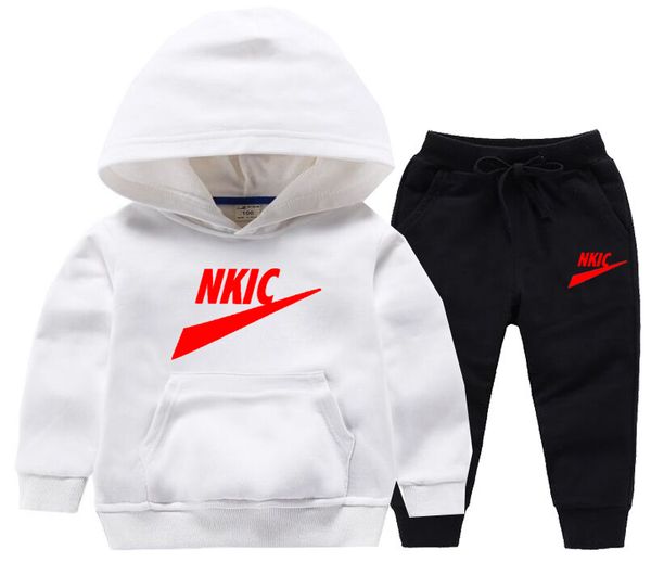 

2022 autumn winter boys girls clothes set children cotton suits casual warm fashion brand logo outfits white tracksuit wear 2-8 years