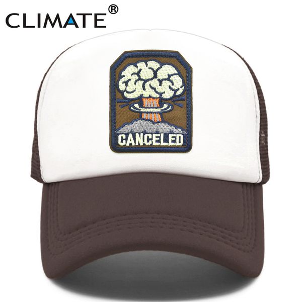 

climate canceled mushroom cloud cap n bomb bomb nuclear explosion trucker atomic nuke hat cool summer mesh 220513, Blue;gray