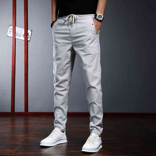 

men's pants summer men's thin casual pants business simple korean fashion high-end slim fit elastic versatile rul4, Black