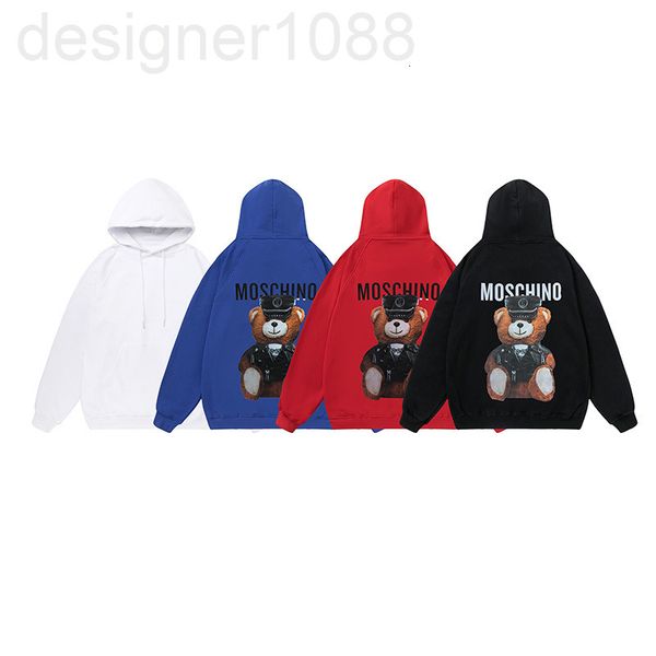 

men's hoodies & sweatshirts designer 2021 autumn and winter new back stamping cartoon fur bear long sleeve loose cover hooded sweater f, Black