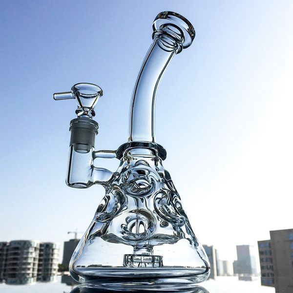 Großhandel Duschkopf Perc Schweizer Wasserpfeifen Recycler Perkolator Fab Ei mit 14,5 mm Innengewinde Glas Wasserpfeifen Bongs Becher Dab Bohrinseln MFE09