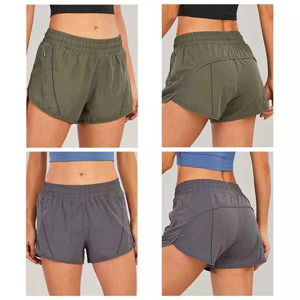 Damen Yoga-Shorts, Sport, Fitness, heiße Frau und Mädchen, lässige Gym-Shorts, locker mit Reißverschlusstasche, Sommer, Laufen, Jogger, sportlich, atmungsaktiv, Workout-Sportbekleidung