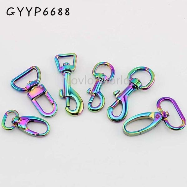 

10-30-100 pieces rainbow trigger snap hook metal swivel clasp lobster claws swivel hooks hardware hook clasp 220505, Black