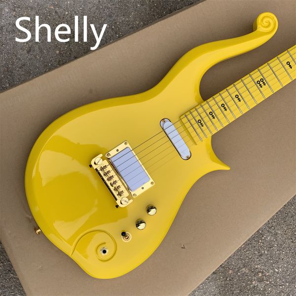 

rare diamond series yellow prince cloud electric guitar alder body maple neck metal truss rod cover wrap arround tailpiece guitars guitarra
