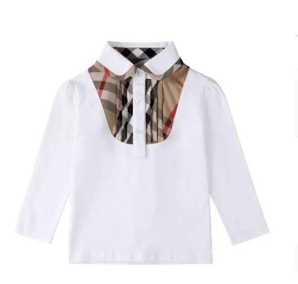 

customers often bought with similar items spring fall baby girls t-shirt cotton kids long sleeve t-shirts turn-down collar girl leisure plai, Blue