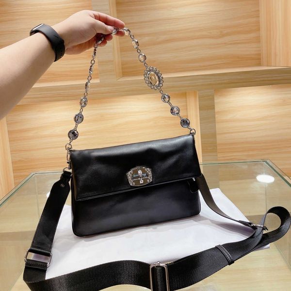 

original brand feminine mode gem underarm crossbody leather bag luxury purse messenger shoulder bags