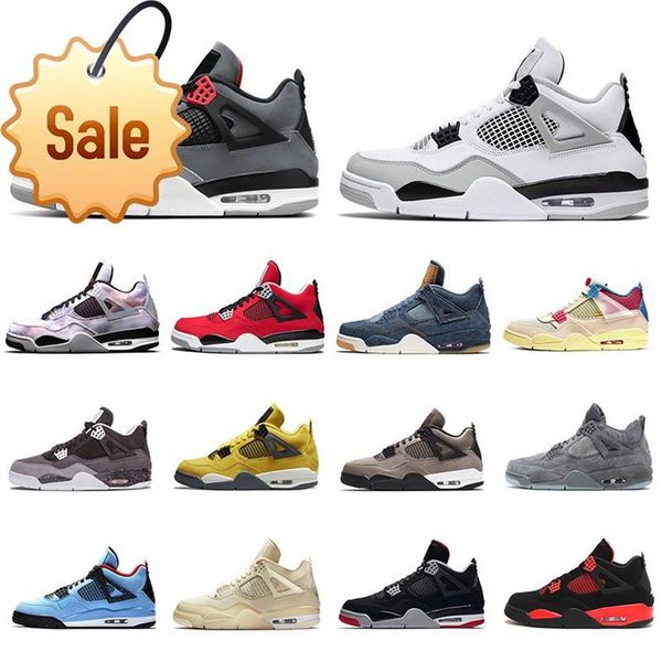 

authentic jorda 4 jordens 4s basketball shoes infrared military black red thunder cement noir guava ice outdoor men women sports s237y