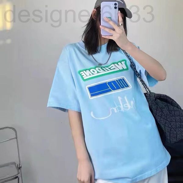 

women's t-shirt designer we11done short sleeve t-shirt women's couple summer clothes bullet screen signature printing men's f, White