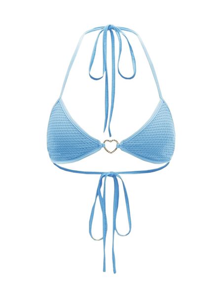 

rhinestone heart ring detail backless knot halter a2qw#, White