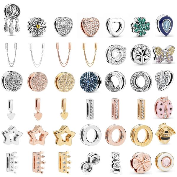 925 Charms in argento Mamma Script Riflessioni del cuore Charm Fit Pandora Bead Bracciali Gioielli fai da te