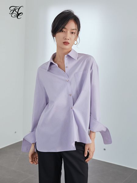 

fsle multicolor office lady casual blouse shirt women solid long sleeve button up spring female elegant white 220809