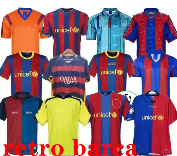 Retro Barcelona Fußballtrikots Barca 96 97 07 08 09 10 11 XAVI RONALDINHO RONALDO RIVALDO GUARDIOLA Iniesta Finale klassisches Maillot de Foot 1899 1999 Fußballtrikot