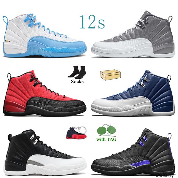 

jordn 12 high og men basketball shoes jumpman 12s stealth women mens trainers sports reverse flu game hyper royal dark concord, White;red